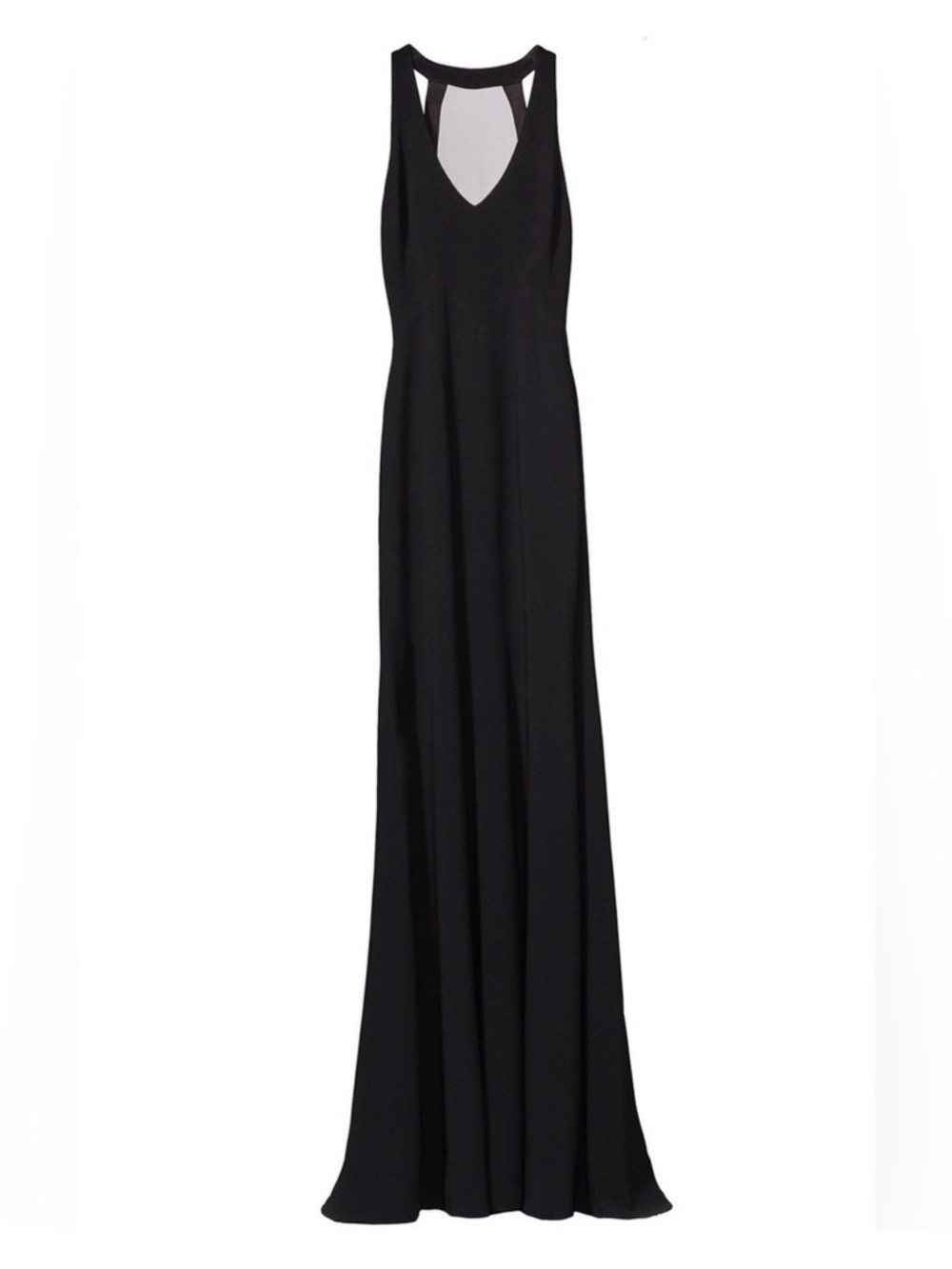 Theia Black Sleeveless V-Neck stunning back Mermaid Maxi Dress size 6 - Picture 3 of 12